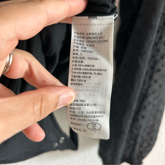 Abercrombie & Fitch Black Long sleeve Clip dot Bodysuit Small Swiss Dot Sheer - Picture 10 of 12